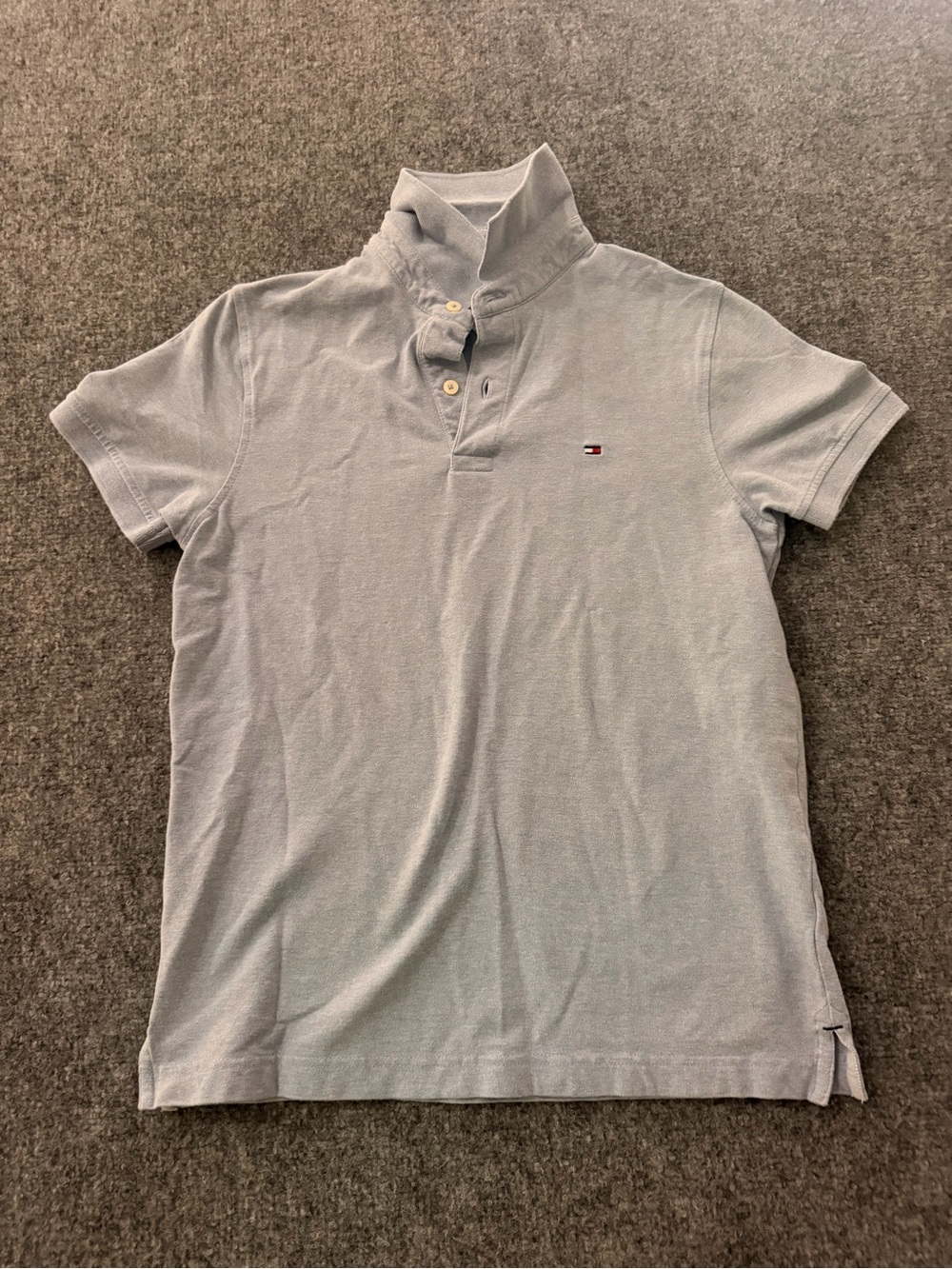 Tommy Hilfiger Men's Pale Gray Short-Sleeve Polo